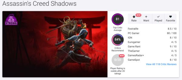 Интересный стелс со скучной историей: Появились первые оценки Assassin’s Creed: Shadows